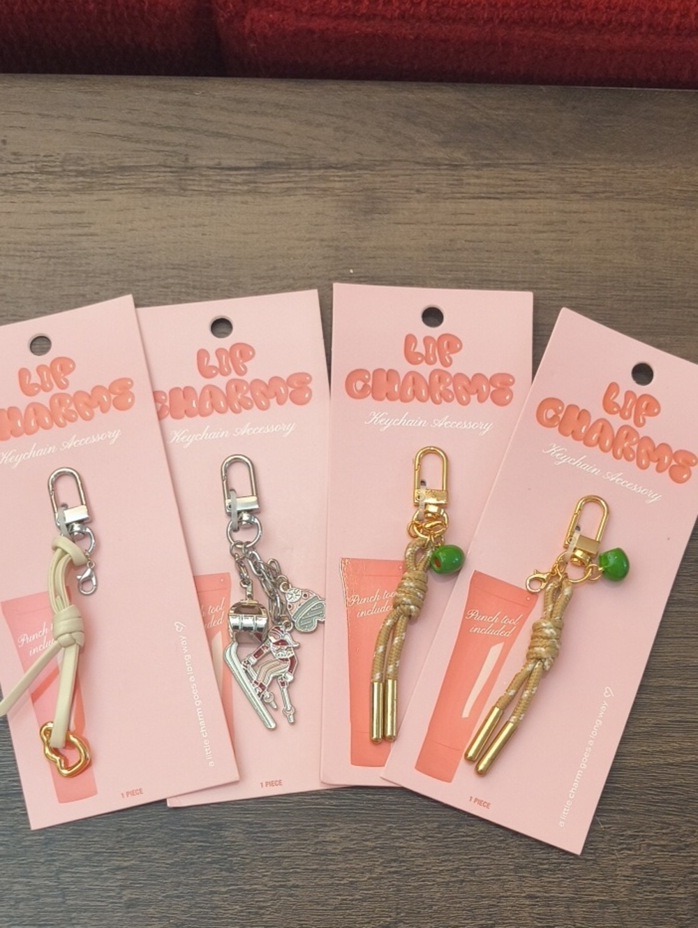 Lip Charms Keychain Accessories Set Of 4 NWT